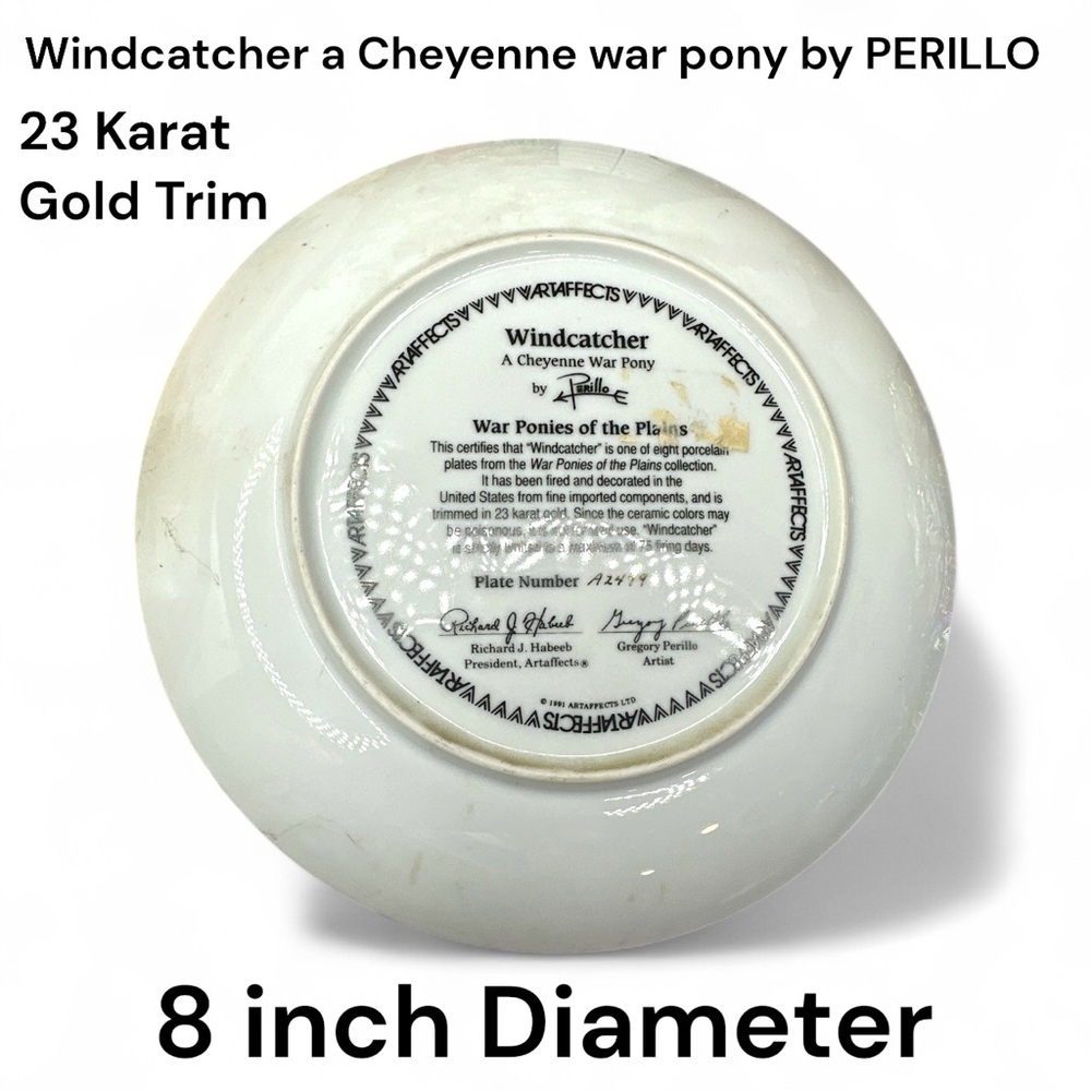 Windcatcher Plate with Gold Trim - Picture 2 of 2